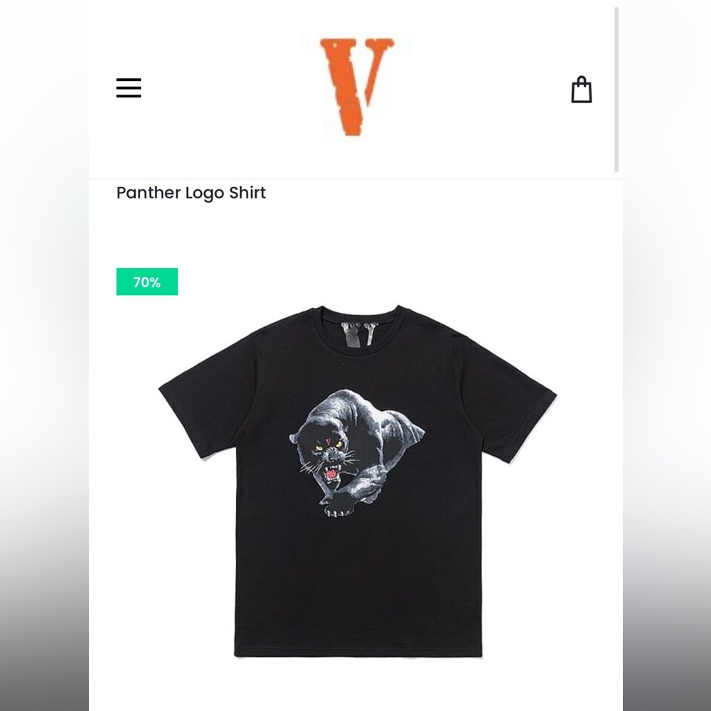 Vlone Black Panther Logo Shirt Authentic XL mens